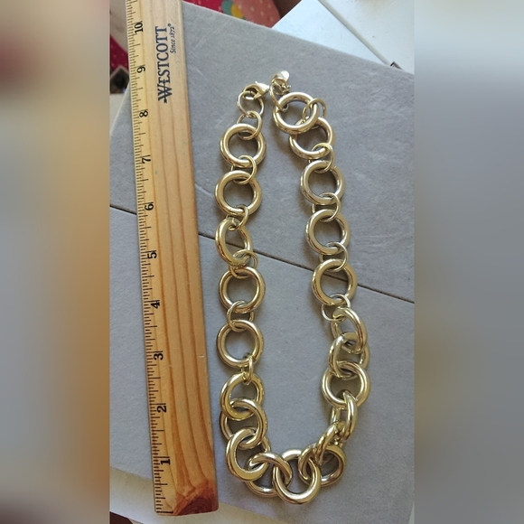 J. Crew stunning Chunky Gold Tone Chain Link Statement Necklace - Picture 8 of 8